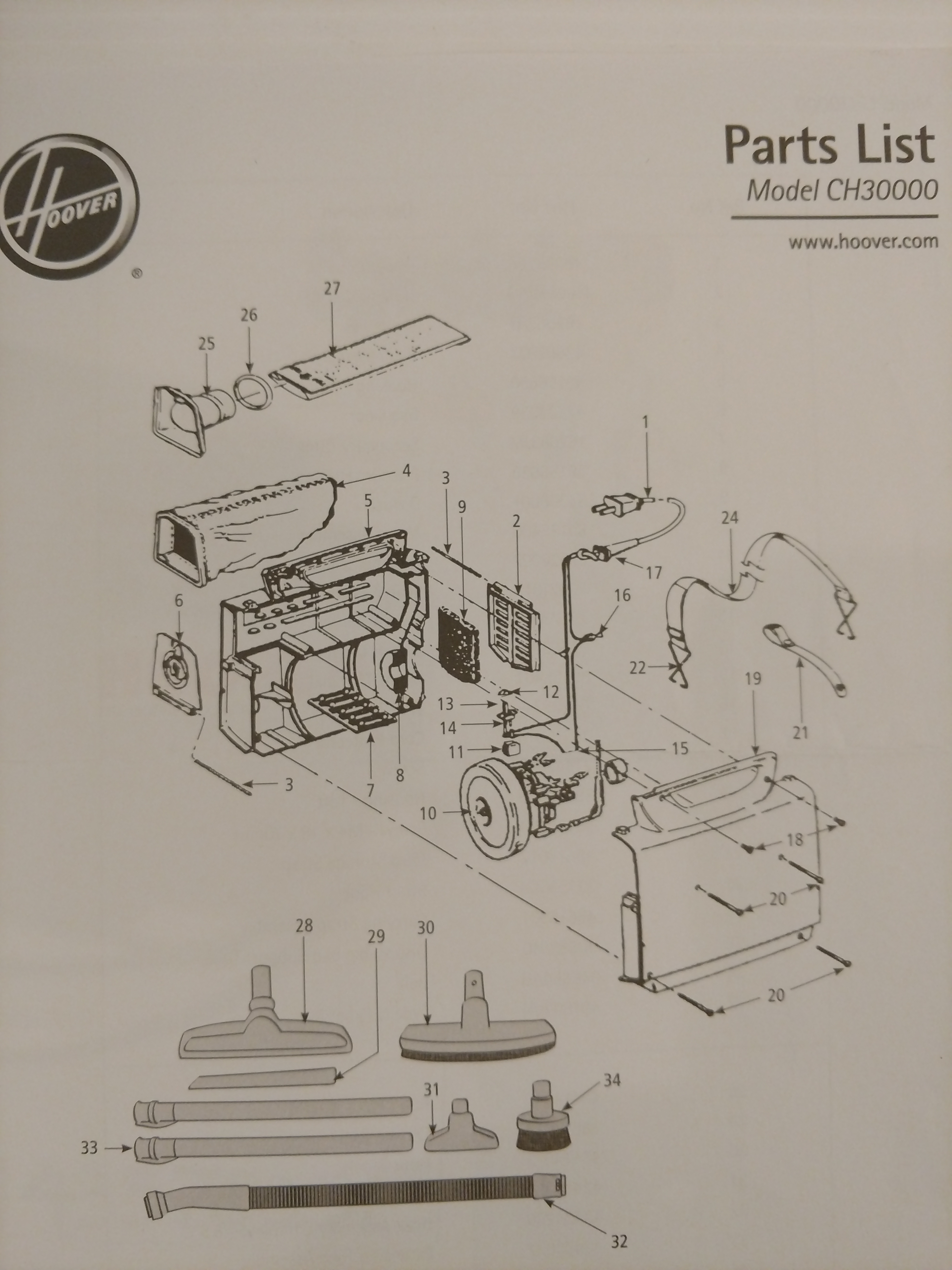 Hoover 43177042 C2094/CH30000 Motor Portapower